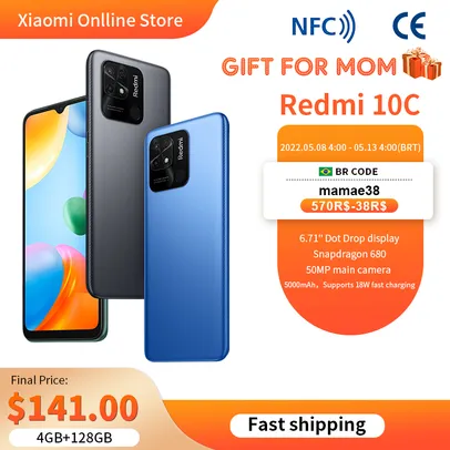 Smartphone Xiaomi Redmi 10c NFC 4gb +128g