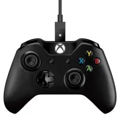 Controle Xbox One S Wireless Com Cabo Preto por R$ 195