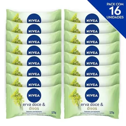 (R$2,46 cada) NIVEA Sabonete Erva Doce em BARRA DE 125g - 16 unidades