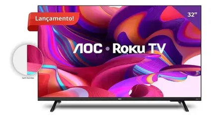 Smart Tv LED Hd 32 Polegadas AOC Sistema Roku TV Wi-Fi HDMI