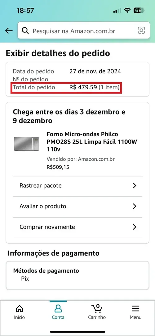 Imagem na descrição da promoção