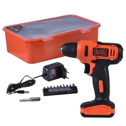 Furadeira Parafusadeira Black + Decker LD12SP-BR com Kit, 12 Volts