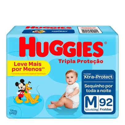 ((LEVANDO 3 PCTS) Fralda Huggies Tripla Proteção M c/92 Unidades