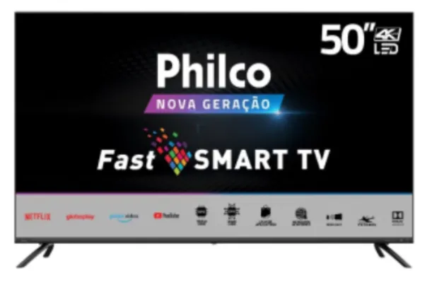 Smart TV Philco 50" Resolução 4K Áudio Dolby - TV PTV50G70SBLSG 4K LED | R$2.090