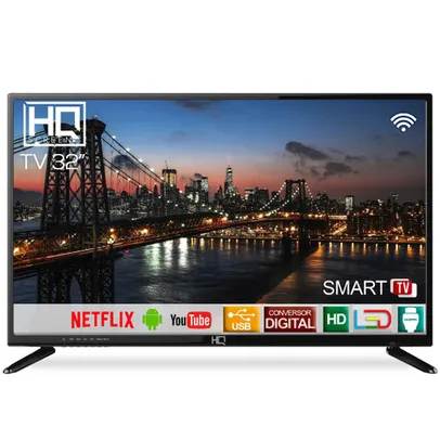 Smart TV LED 32 HD hq HQSTV32NP Netflix Youtube 2 hdmi 2 USB Wi-Fi