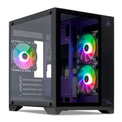 Gabinete Gamer Mancer CV100 Purple Edition, ARGB, Mid-Tower, Lateral De Vidro, Com 3 Fans, Preto, MCR-CV100-PEB