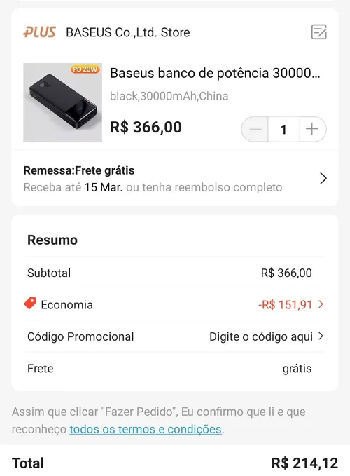 Imagem na descrição da promoção