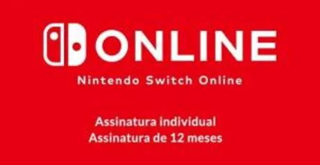 Nintendo Switch Online - Assinatura individual de 12 meses (365 dias) | R$74