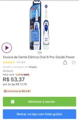 [Cliente ouro] Escova de Dente Elétrica Oral B Pro-Saúde Power - R$53