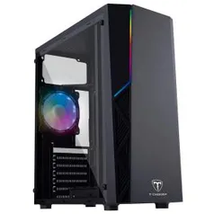 Gabinete Gamer T-Dagger P02B, Mid Tower, RGB, Black, ATX, Sem Fonte, Sem Fan, TGC-P02B R$179