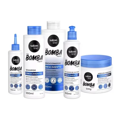 Kit Crescimento SOS Bomba Original Ativador de Cachos e Tônico Salon Line