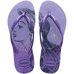 Chinelo Slim Princesas, Havaianas, Feminino, Roxo Paisley, 37/38