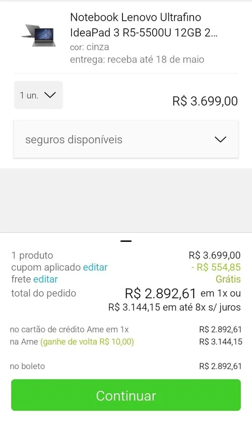 Imagem na descrição da promoção