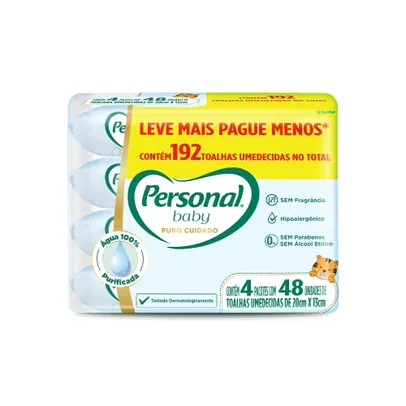 Personal Toalha Umedecida Baby Puro Cuidado Promopack, 192 unidades