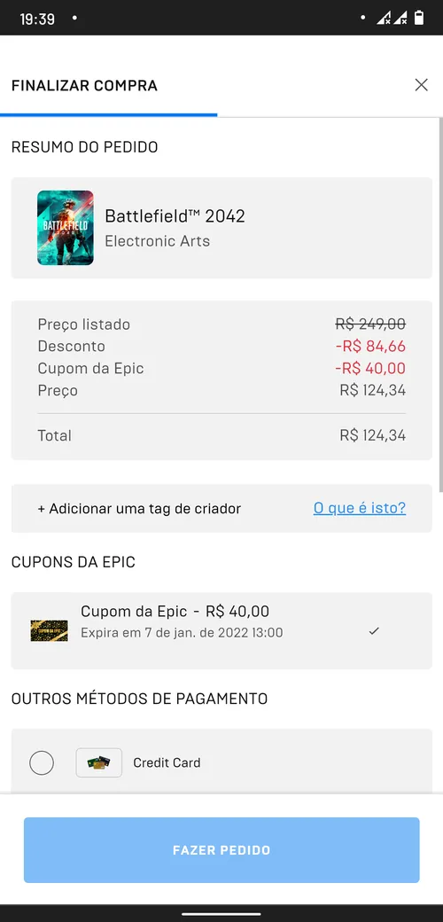 Imagem na descrição da promoção