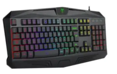 Teclado Gamer T-Dagger Tanker RGB, Membrana, Black, T-TGK202 | R$93