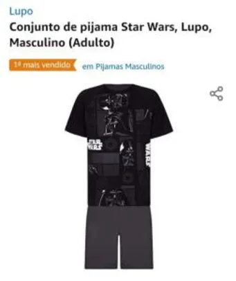 [PRIME] Conjunto de Pijama Star Wars, Lupo, Masculino | R$60
