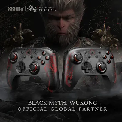 [Taxa Inclusa/GOOGLE PAY] Controle 8BitDo Ultimate 2C Edição Black Myth Wukong  