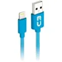 Cabo USB-Lightning C3Plus 1M CB-L11BL Azul - Compatível com IOS USB-Lightning Corrente 2A 