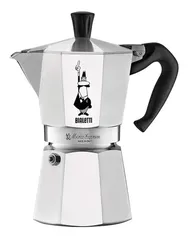 Cafeteira Bialetti Moka Express 6 tazas manual prateada italiana