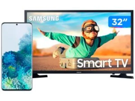 Smartphone Samsung Galaxy S20+ 128GB Cloud Blue + Smart TV LED 32” | R$ 5.399