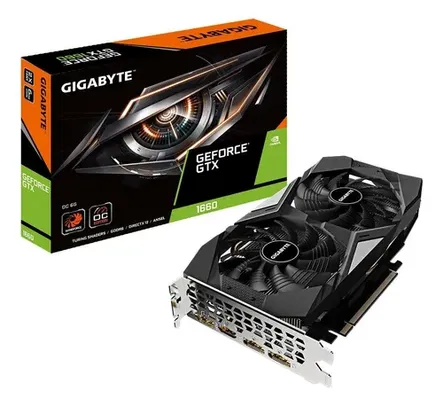 Placa de vídeo Nvidia Gigabyte  GeForce GTX 16 Series GTX 1660 GV-N1660OC-6GD OC Edition 6GB