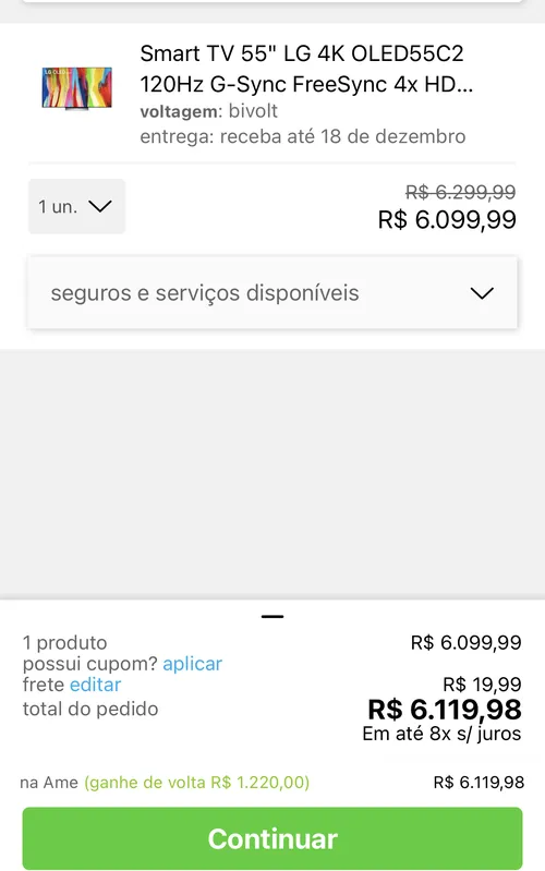 Imagem na descrição da promoção