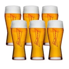 [Visa Checkout] Conjunto de Copos para Cerveja Budweiser Gravata Vermelha 400 ml - 6 Peças - R$32