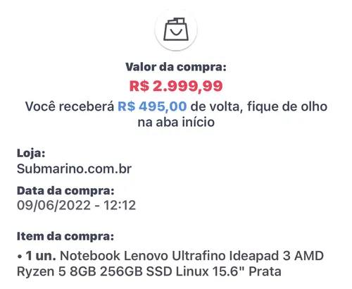 Imagem na descrição da promoção