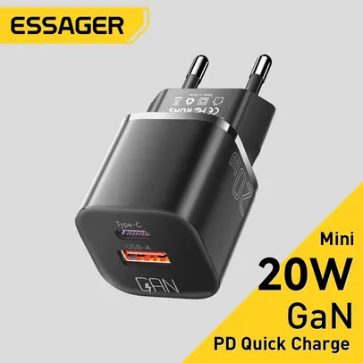 [C. Nova R$4.99] Mini Carregador Essager - 20w 