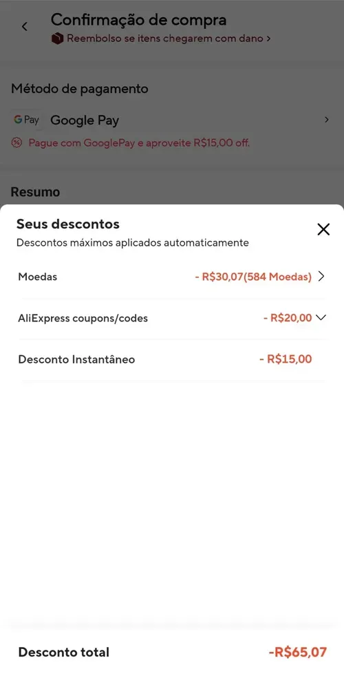 Imagem na descrição da promoção