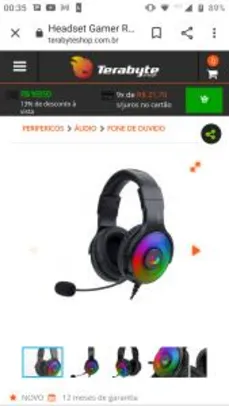 Headset Gamer ReDragon, Pandora 2, RGB, USB, Microfone Destacável - R$170