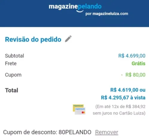 Imagem na descrição da promoção