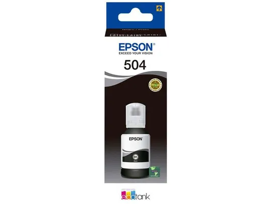 Garrafa de Original Tinta Epson T504 Preto