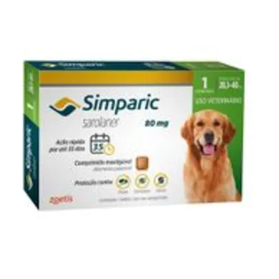 Antipulgas Simparic 20 a 40kg Cães 80mg