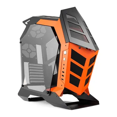 Gabinete Gamer Aigo DarkFlash Knight-K1 Preto/Laranja Lateral Vidro