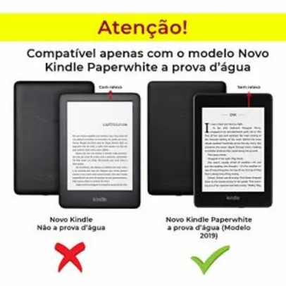 Capa Novo Kindle Paperwhite à prova d’água WB® Ultra Leve Auto Hibernação Fecho Magnético Preta por R$ 70