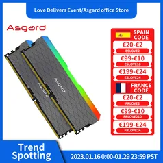 Memória RAM P/ Desktop W2 Series RGB DDR4 8GBx2 3200mhz Asgard 