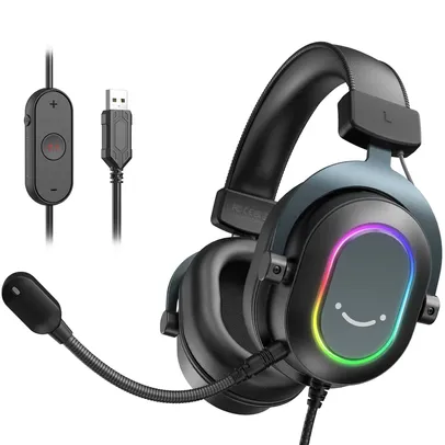 FIFINE Headset Gamer Fone De Ouvido Para Jogos Com Fio PC Com Microfone - 7.1