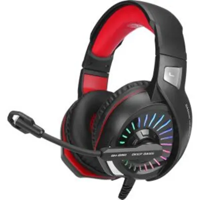 Headset Gamer Xtrike-me GH-890, Microfone, Led RGB, Preto/Vermelho - R$159