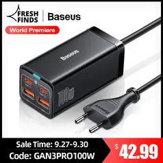 Carregador Baseus GAN 100w USB-C 