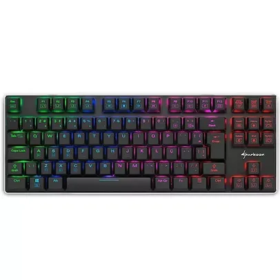 Teclado Mecânico Gamer Sharkoon PureWriter TKL RGB, Switch Kailh Choc Red, ABNT