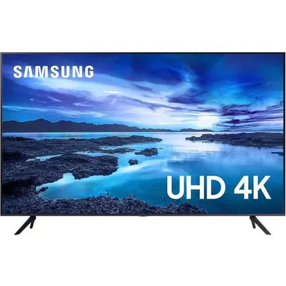 Smart Tv 43" UHD Samsung 4k 43AU7700 Processador Crystal 4k Tela Sem Limites Alexa Built In Controle