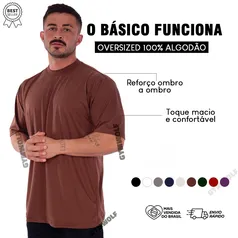 Camiseta Oversized Streetwear Masculina Gola Alta