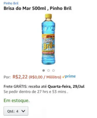 Brisa do Mar 500ml , Pinho Bril - R$2