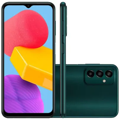 Smartphone Samsung Galaxy M13 Verde 128GB, 4GB RAM, Processador Octa-Core, Câmera Tripla Traseira, Selfie de 8MP, Tela Infinita de 6.6", Dual Chip