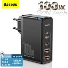 carregador carga rápida 4.0 3.0 USB C Baseus 100w