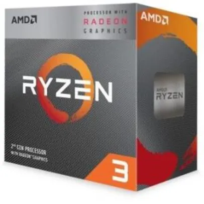 PROCESSADOR AMD RYZEN 3 3200G 3.6GHZ (4.0GHZ TURBO), 4-CORE 4-THREAD, COOLER WRAITH STEALTH, AM4 - R$460