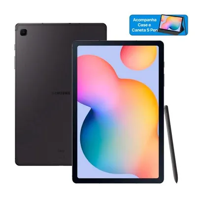 [ESTUDANTES] Tablet Galaxy Tab S6 Lite 4G 128GB Cinza + Fone de Ouvido Buds FE (brinde)