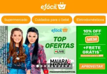 [App] Cupom 10% OFF + frete grátis na eFácil